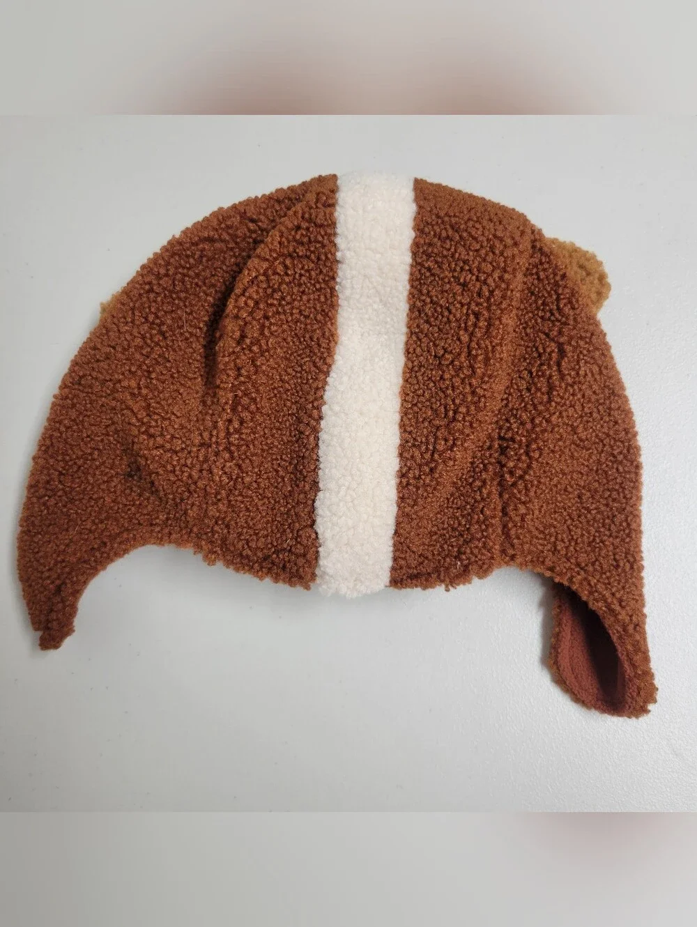 Mini Boden Brown Bear Sherpa Plush Kids Hat - Cozy Earflap Beanie Size 5-8Y.